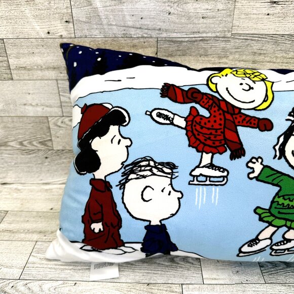 Peanuts Charlie Brown Snoopy Ice Skating Plush Pillow - Picture 2 of 7